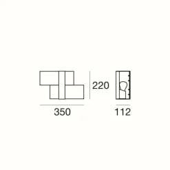 Applique murale Linea-Light Group Triad Bois foncé, 1 lumière