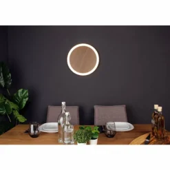 Applique murale Luce Design MOON LED Brun, Couleur bois, Noir, 1 lumière