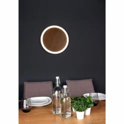 Applique murale Luce Design MOON LED Brun, Couleur bois, Noir, 1 lumière