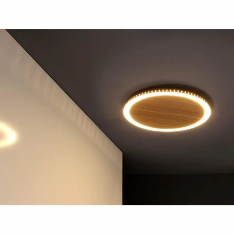 Applique murale Luce Design MOON LED Brun, Couleur bois, Noir, 1 lumière