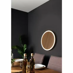 Applique murale Luce Design MOON LED Brun, Couleur bois, Noir, 1 lumière