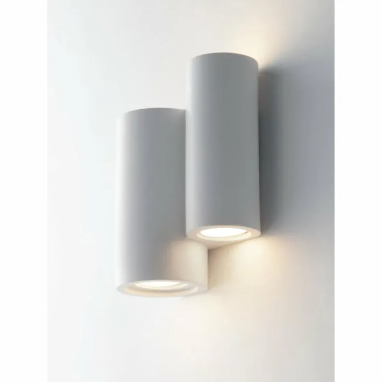 Applique murale Luce-Design Banjie peut être peint avec de la peinture ordinaire, Blanc, 4 lumières