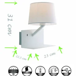 Applique murale Luce-Design Ciak Blanc, 1 lumière