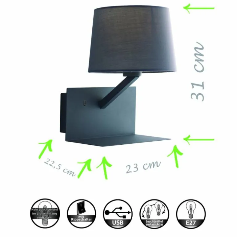 Applique murale Luce-Design Ciak Gris, 1 lumière