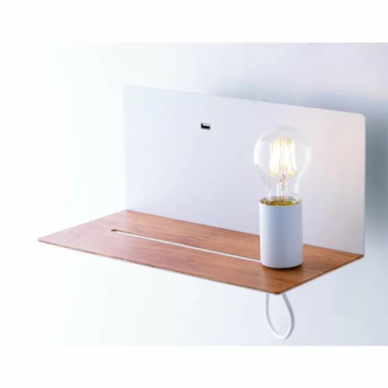 Applique murale Luce-Design Flash Bois foncé, Blanc, 1 lumière