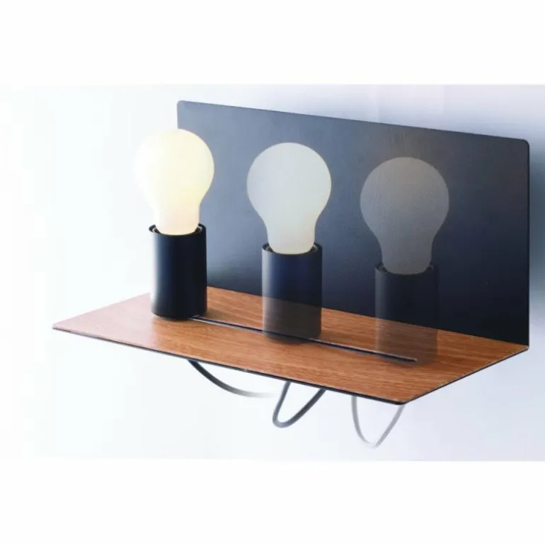 Applique murale Luce-Design Flash Bois foncé, Noir, 1 lumière