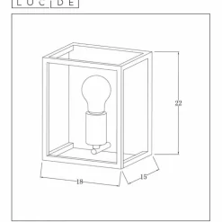 Applique murale Lucide ARTHUR Noir, 1 lumière