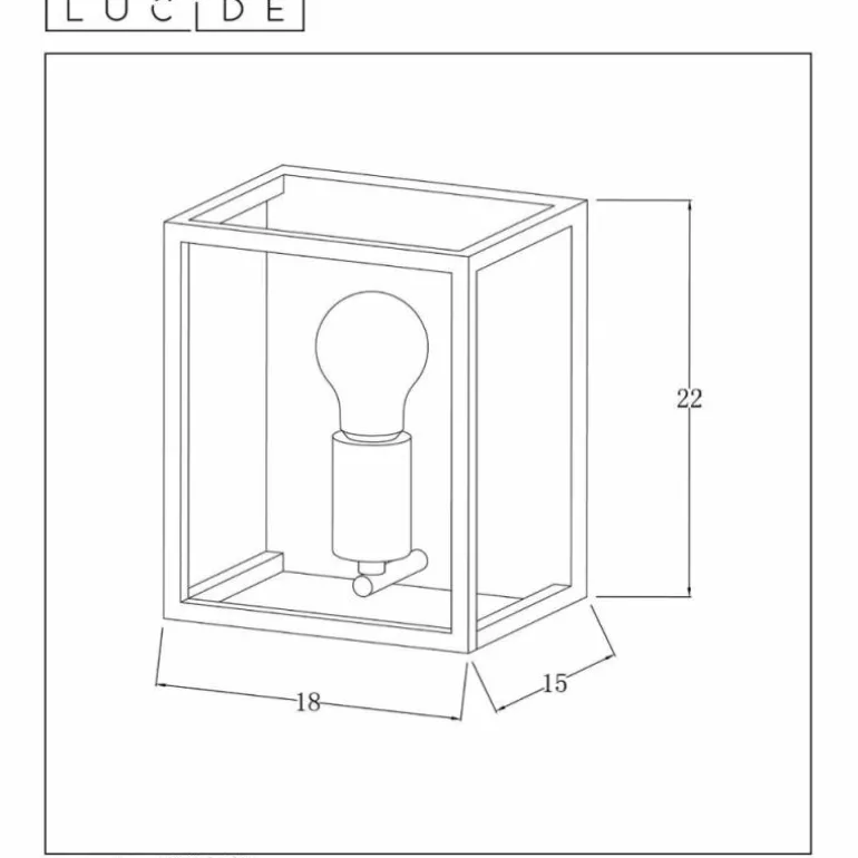 Applique murale Lucide ARTHUR Noir, 1 lumière
