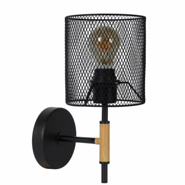 Applique murale Lucide BASKETT Noir, 1 lumière