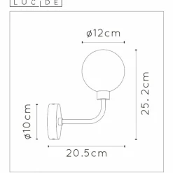 Applique murale Lucide BEREND Noir, 1 lumière