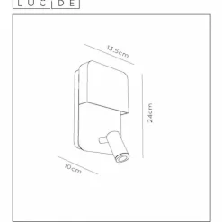 Applique murale Lucide BOXER LED Blanc, 2 lumières