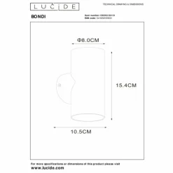 Applique murale Lucide BONDI Blanc, 2 lumières