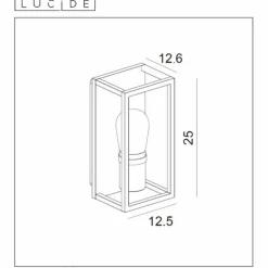 Applique murale Lucide CARLYN Noir, 1 lumière