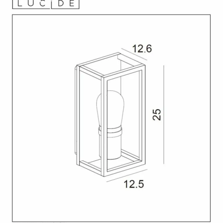 Applique murale Lucide CARLYN Noir, 1 lumière