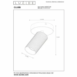 Applique murale Lucide CLUBS Noir, 1 lumière