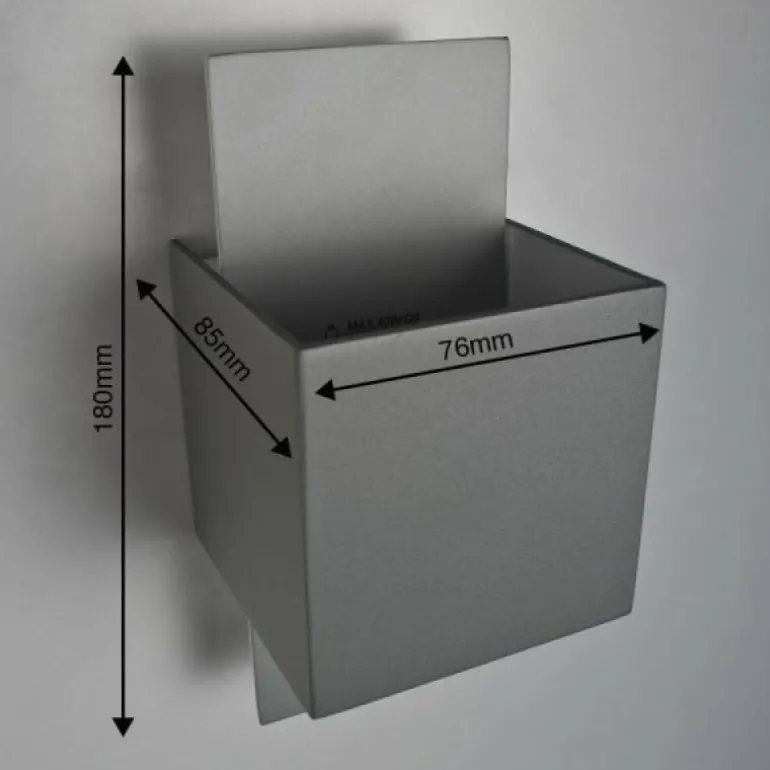 Applique murale Lucide CUBO Acier inoxydable, 1 lumière