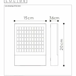 Applique murale Lucide DIGIT LED Anthracite, 1 lumière