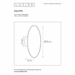 Applique murale Lucide EKLYPS LED Laiton, 1 lumière