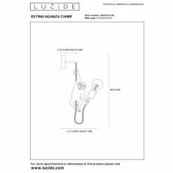 Applique murale Lucide EXTRAVAGANZA CHIMP Noir, 1 lumière