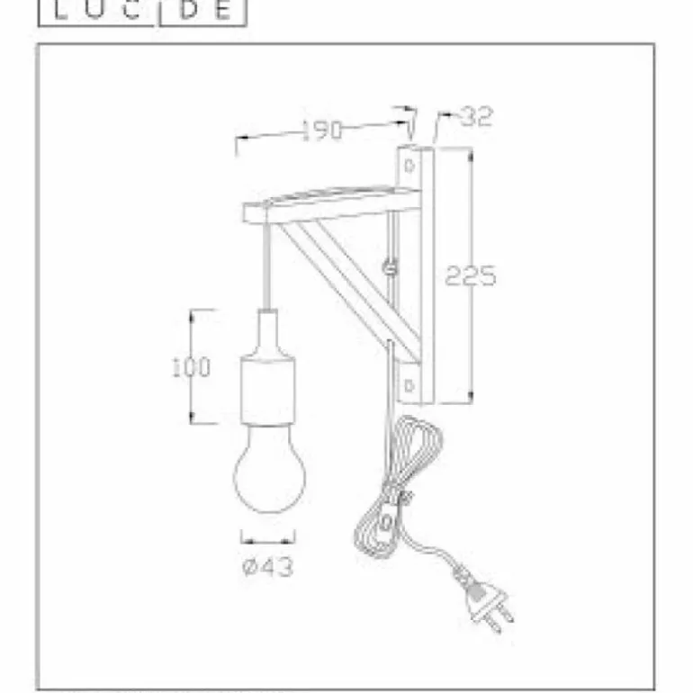 Applique murale Lucide FIX WALL Blanc, 1 lumière