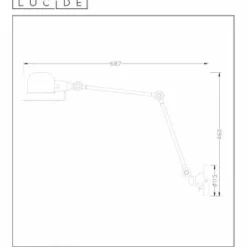 Applique murale Lucide HONORE Rouille, 1 lumière