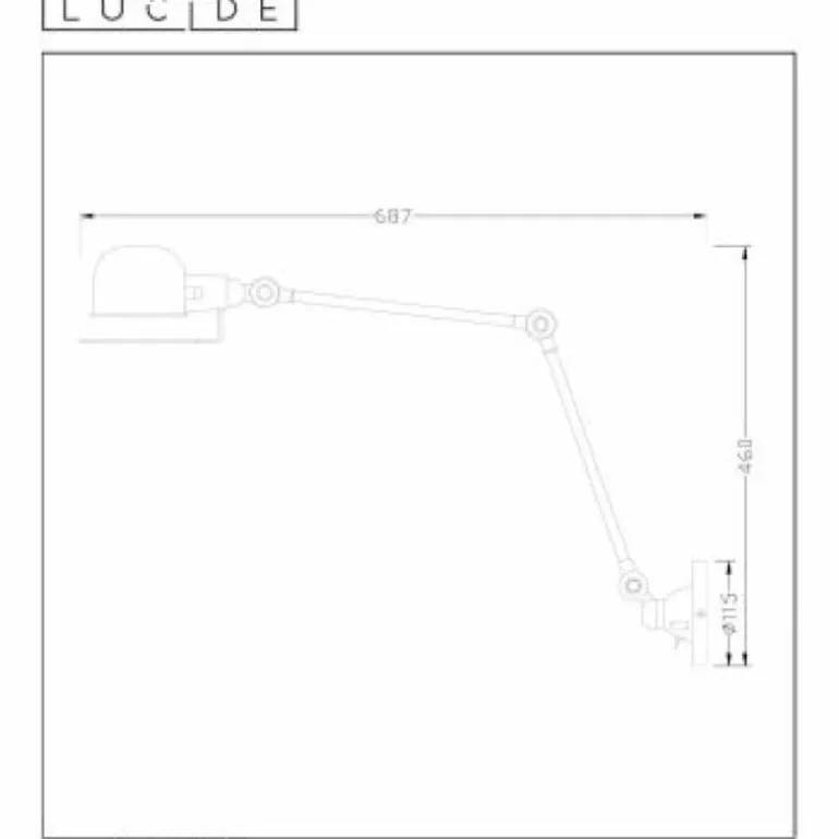 Applique murale Lucide HONORE Rouille, 1 lumière