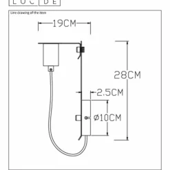 Applique murale Lucide MALCOLM Noir, 1 lumière