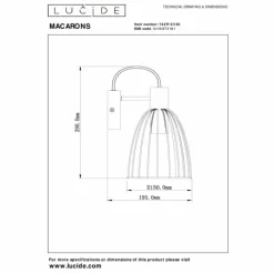 Applique murale Lucide MACARONS Noir, 1 lumière