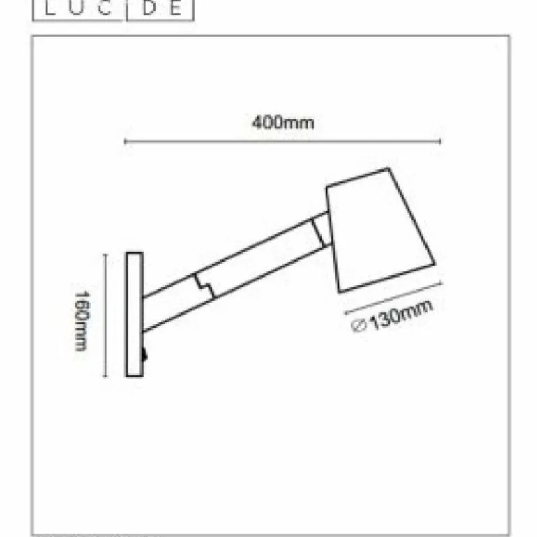 Applique murale Lucide MIZUKO Noir, 1 lumière