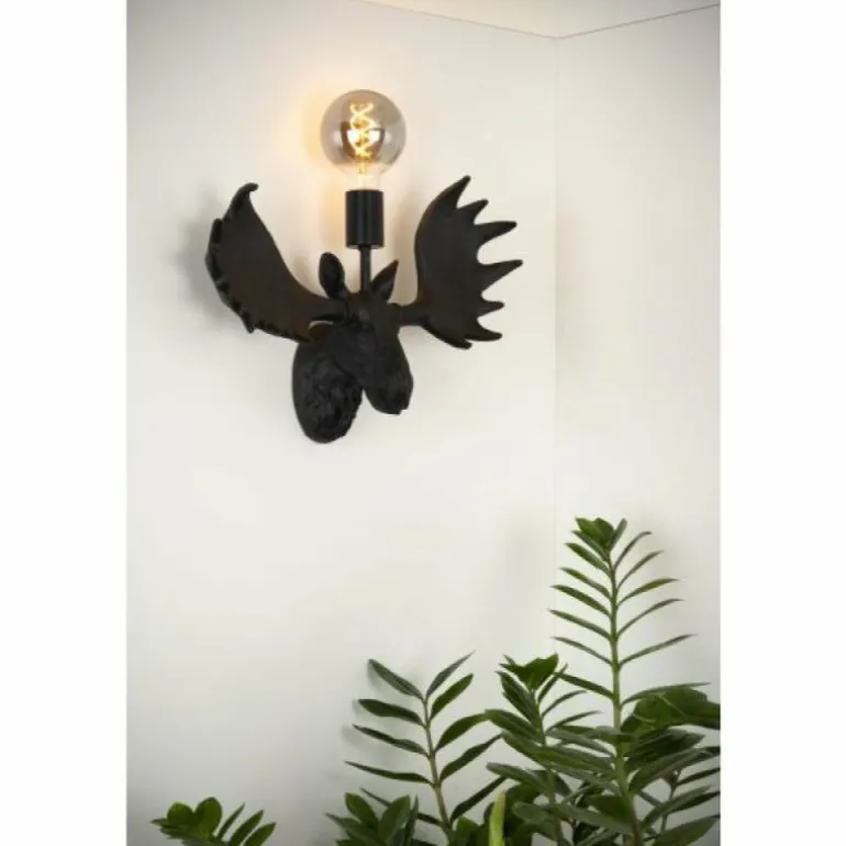Applique murale Lucide MOOSE Noir, 1 lumière