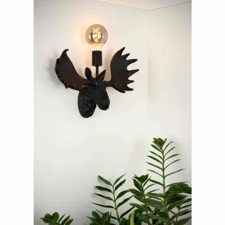 Applique murale Lucide MOOSE Noir, 1 lumière