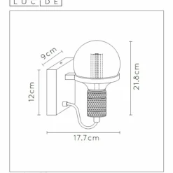 Applique murale Lucide OTTELIEN Noir, 1 lumière