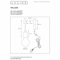 Applique murale Lucide Pola Bois foncé, Rose, 1 lumière