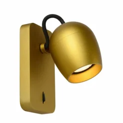 Applique murale Lucide PRESTON LED Or, Laiton, 1 lumière