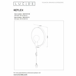 Applique murale Lucide REFLEX Bois clair, 1 lumière