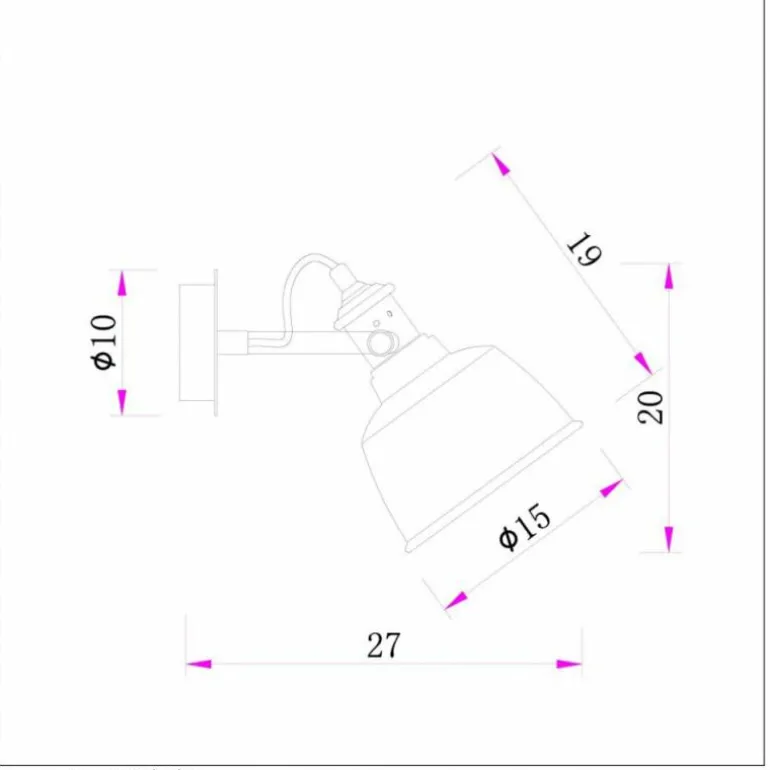 Applique murale Lucide TJOLL Gris, 1 lumière