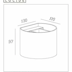 Applique murale Lucide XIO Noir, 1 lumière