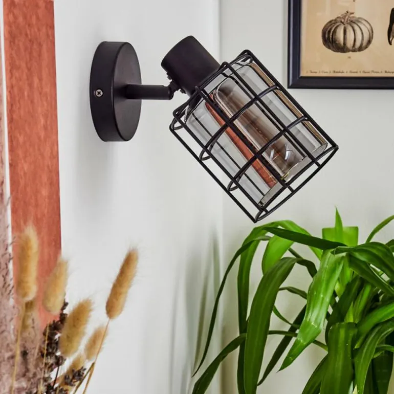 Applique murale Lungernsee Noir, 1 lumière