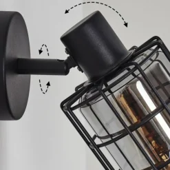 Applique murale Lungernsee Noir, 1 lumière