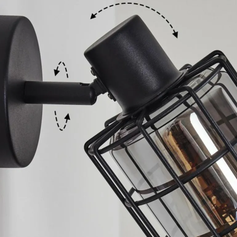 Applique murale Lungernsee Noir, 1 lumière