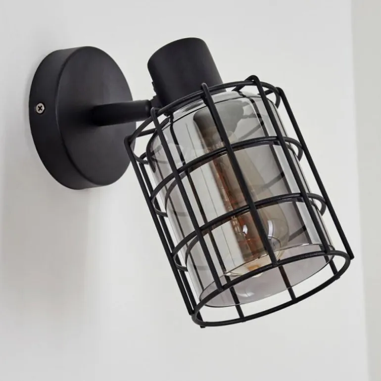 Applique murale Lungernsee Noir, 1 lumière