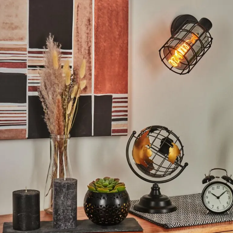 Applique murale Lungernsee Noir, 1 lumière