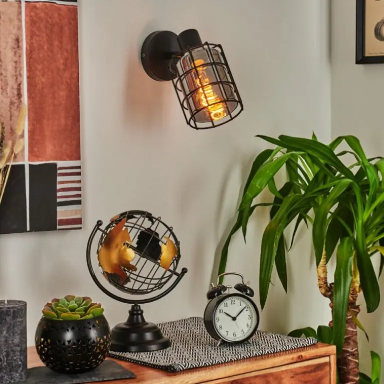 Applique murale Lungernsee Noir, 1 lumière