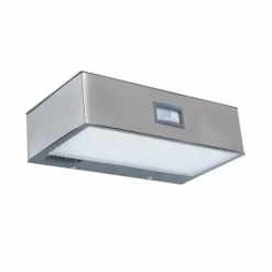 Applique murale Lutec BRICK LED Acier inoxydable, 1 lumière, Détecteur de mouvement