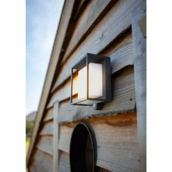 Applique murale Lutec Curtis Solar LED Anthracite, 1 lumière, Détecteur de mouvement