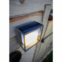 Applique murale Lutec Curtis Solar LED Anthracite, 1 lumière, Détecteur de mouvement