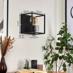 Applique murale Malao Noir, 1 lumière