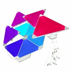 Applique murale Nanoleaf Rhythm Starter Kit 9 Panneaux LED Blanc, 1 lumière, Télécommandes, Changeur de couleurs