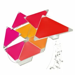 Applique murale Nanoleaf Rhythm Starter Kit 9 Panneaux LED Blanc, 1 lumière, Télécommandes, Changeur de couleurs