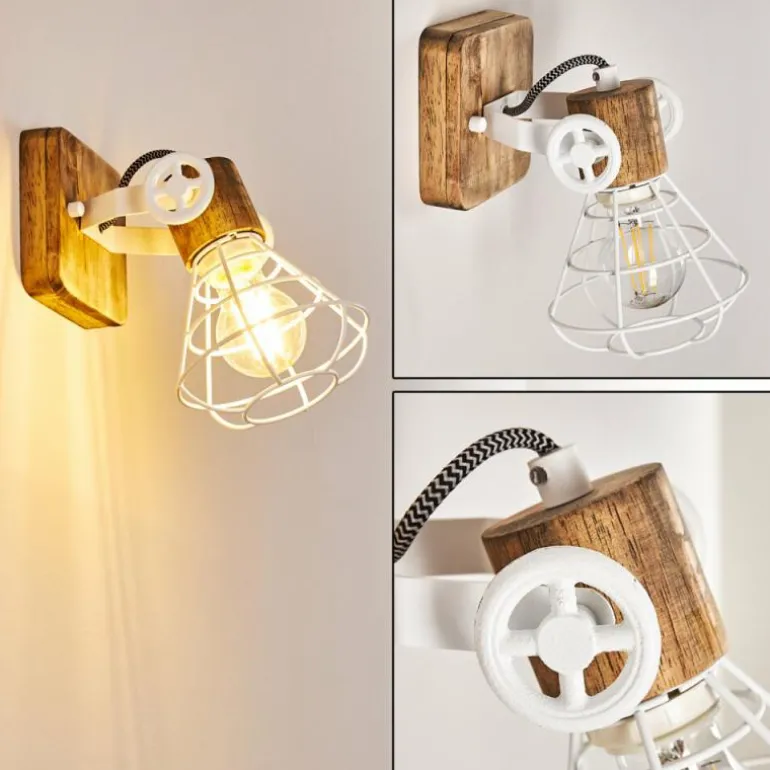 Applique murale Nifun Brun, Blanc, 1 lumière